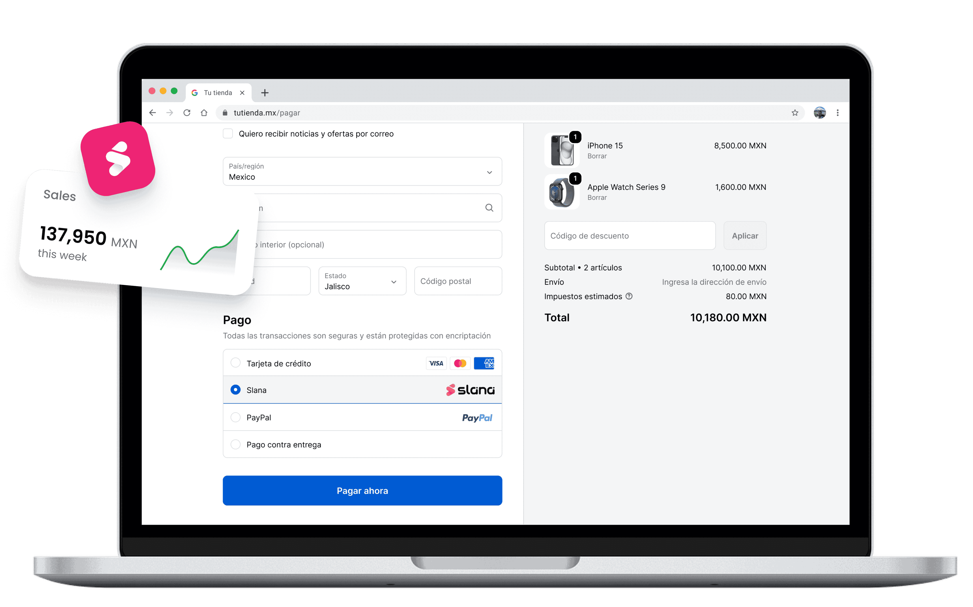 Slana checkout integration